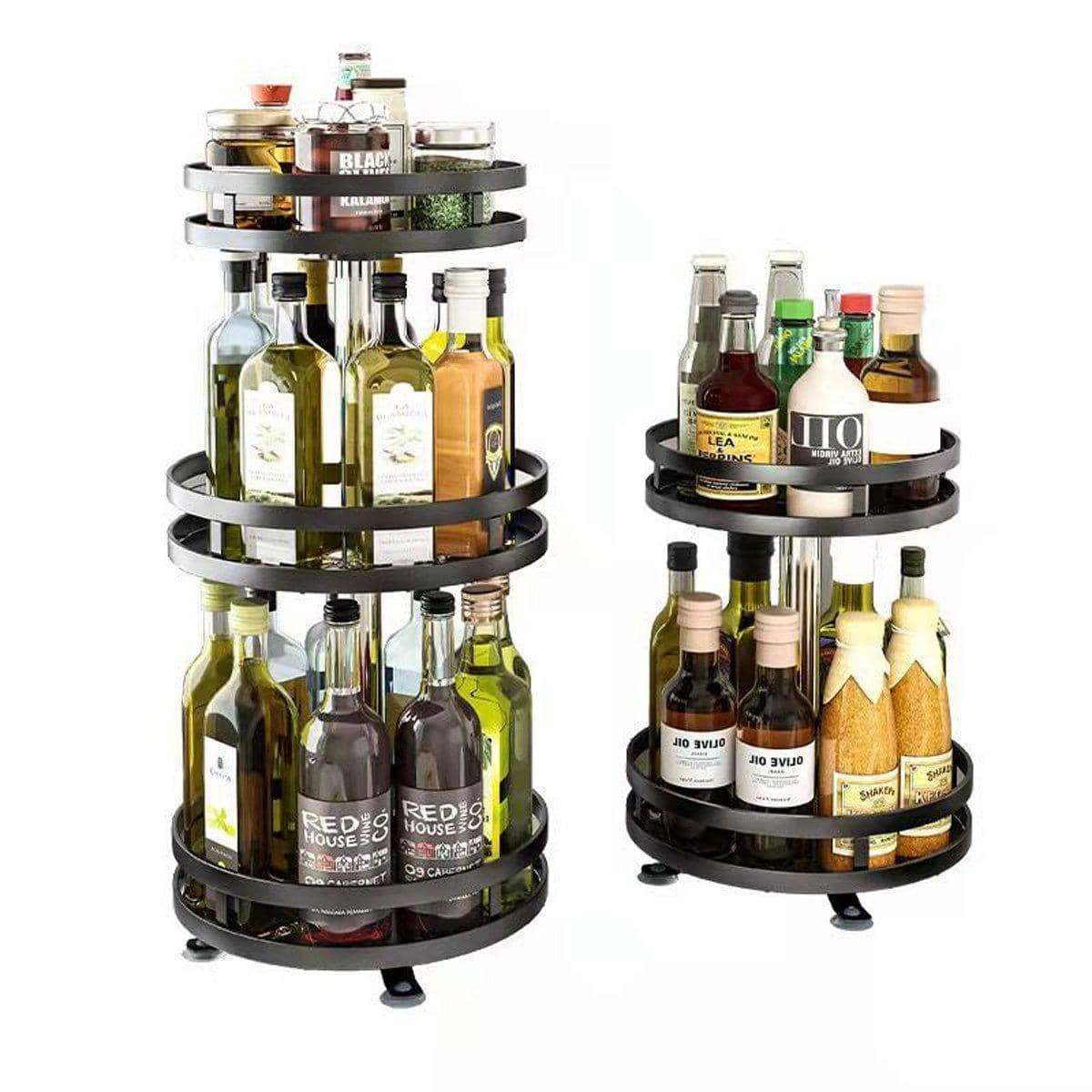 360-Degree Rotating Kitchen Spice Rack Countertop Organiser - Triple Layer - view 3