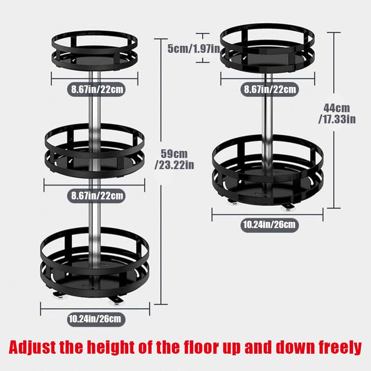 360-Degree Rotating Kitchen Spice Rack Countertop Organiser - Triple Layer - view 4