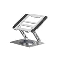360 Degree Rotating Laptop Stand, Adjustable 4.5-31 cm, Foldable - Silver