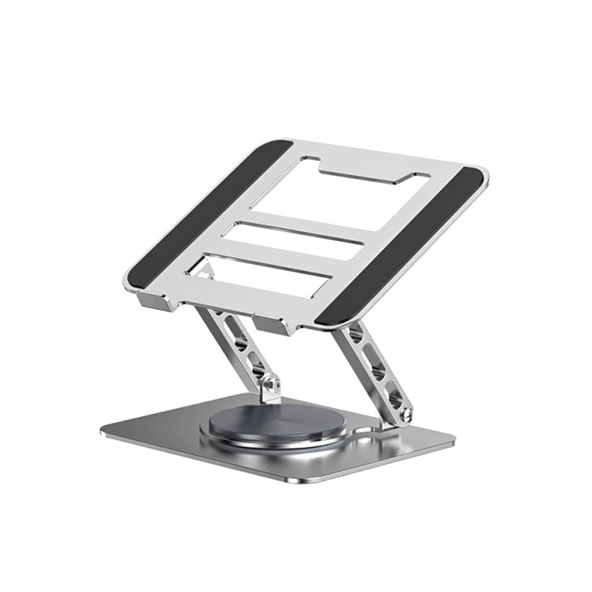 360 Degree Rotating Laptop Stand, Adjustable 4.5-31 cm, Foldable - Silver
