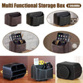 360 Degree Rotating Remote Control Holder, Faux Leather Desk Organiser - Black - view 2