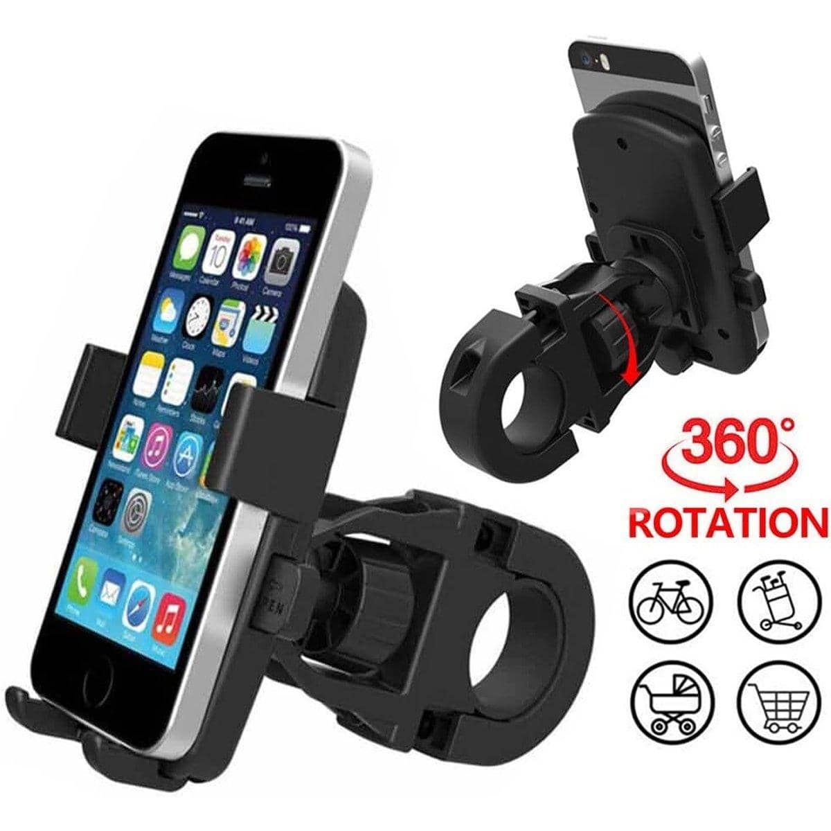 360 Degree Rotation Phone Holder Handlebar Mount for Motorcycle and Bicycle - view 3