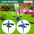 360° Rotating Lawn Sprinkler, 3-Arm Garden Watering - Blue - view 2