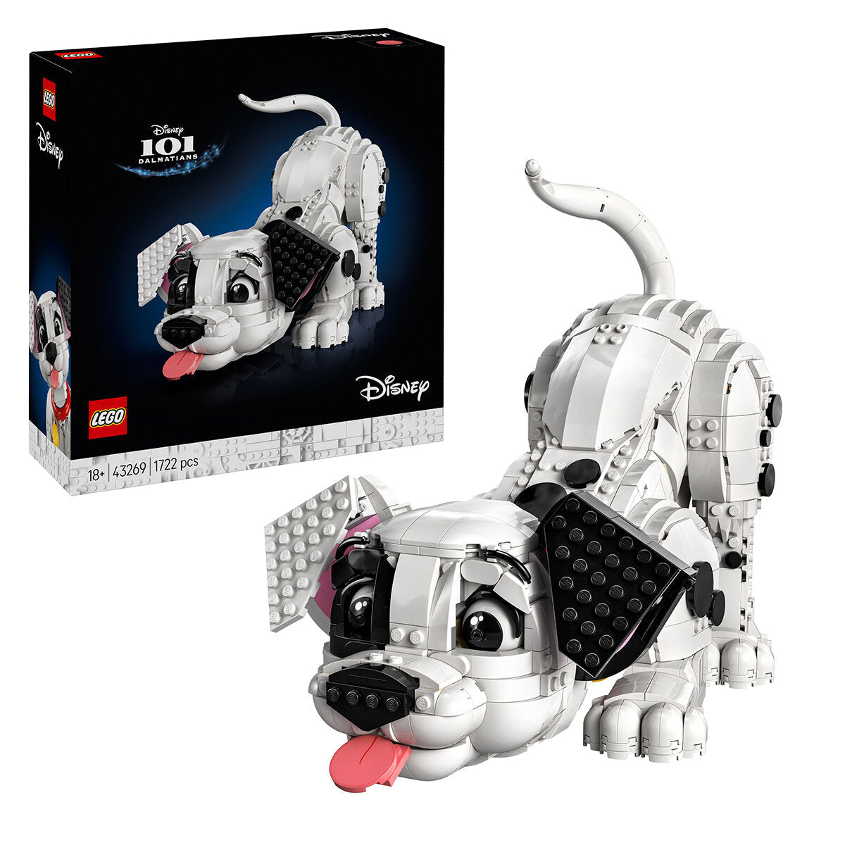 LEGO Disney 101 Dalmatians Puppy 43269 Building Set | Customisable Dalmatian | 1,722 Pieces | Nostalgic Gift for Disney Fans
