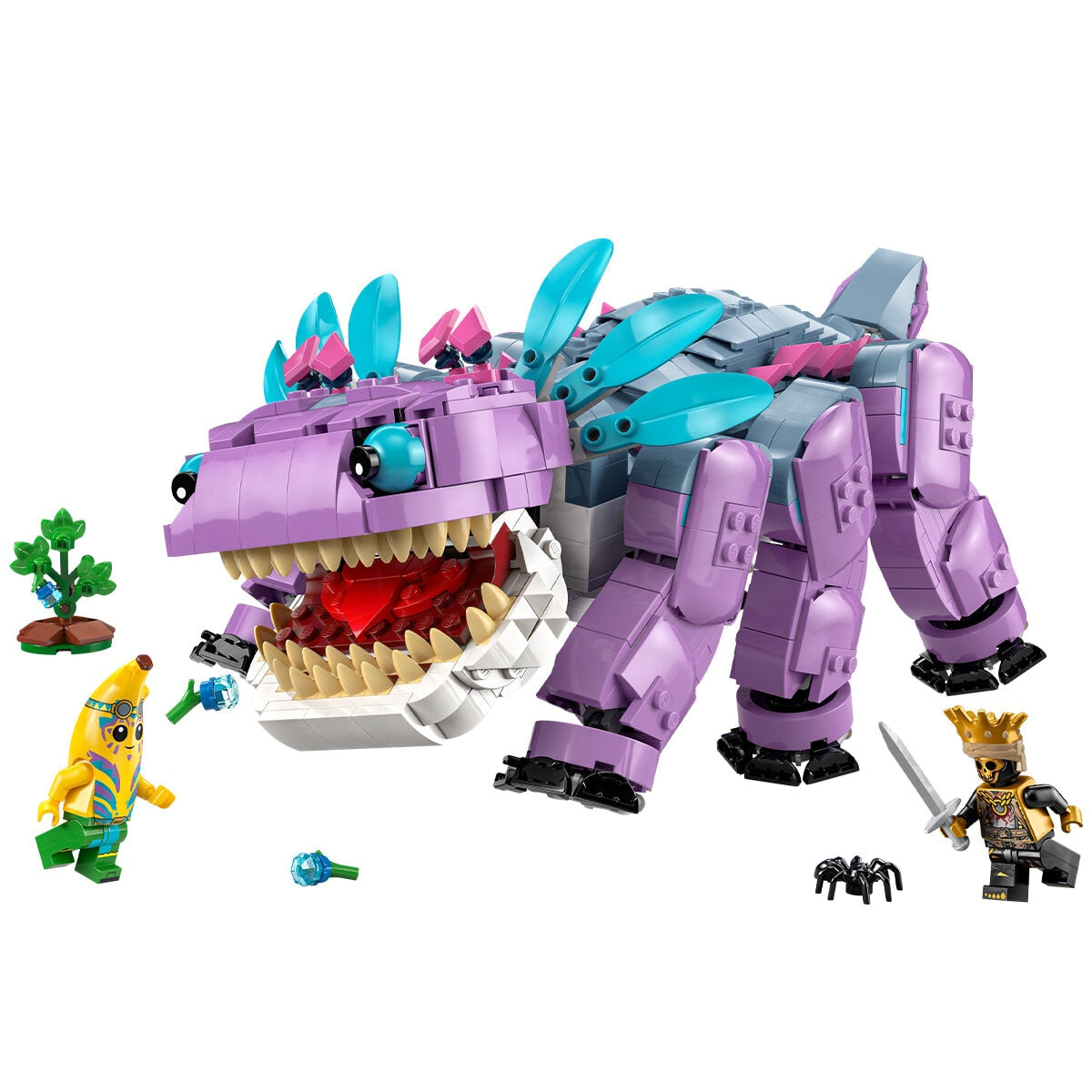 LEGO Fortnite Klombo 77077 Building Set | 1,084 Pieces | Movable Legs, Opening Mouth, Rotating Tail | Island Adventure Peely & Oro Minifigures - SuperSaverAU - view 2