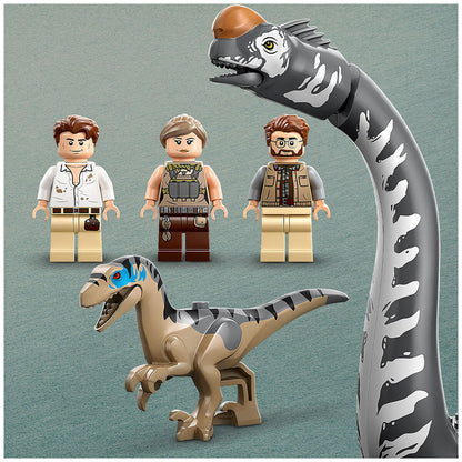 LEGO Jurassic World Raptor And Titanosaurus Tracking Mission 76973 Building Kit with 582 Pieces, Dinosaur Figures, and Interactive Play Options
