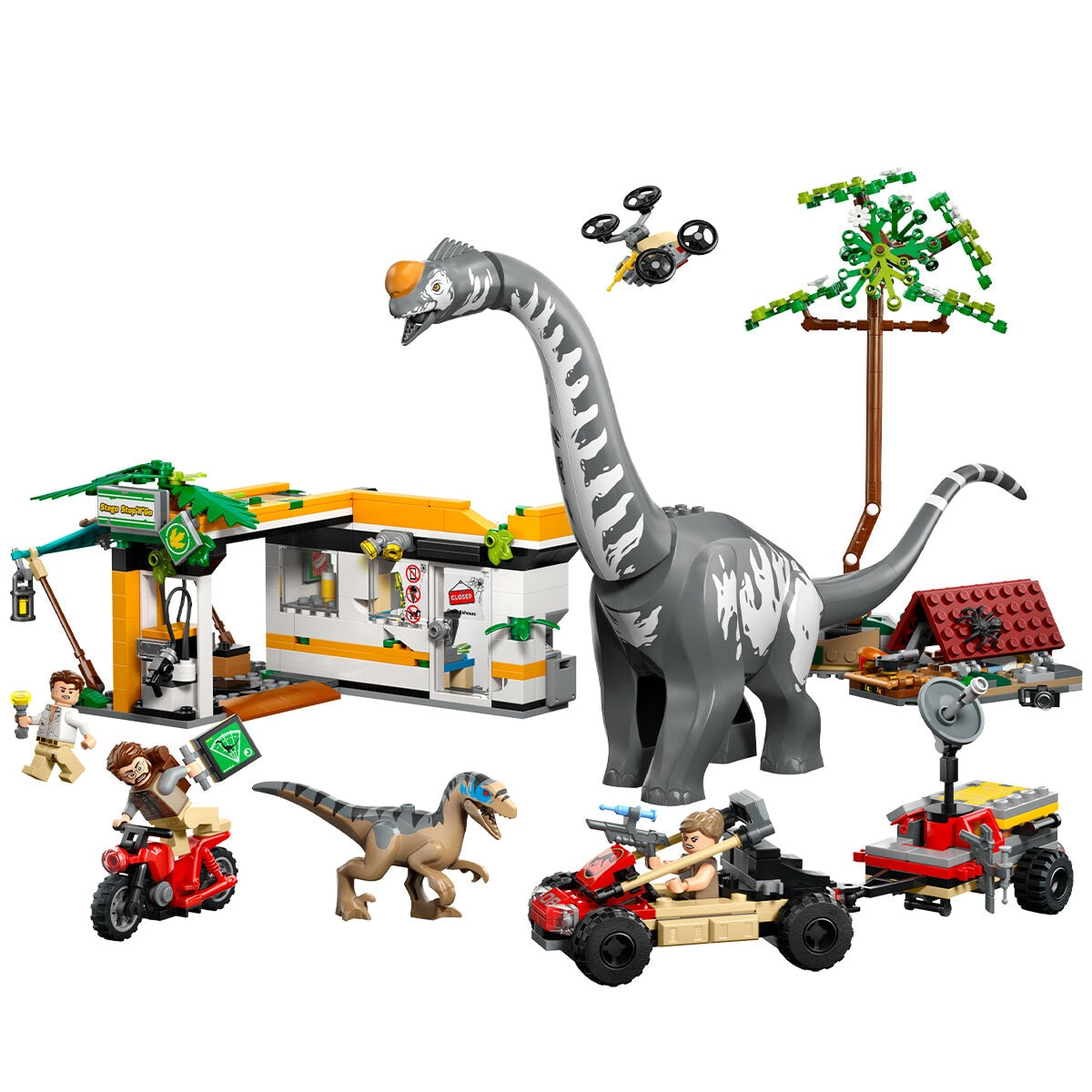 LEGO Jurassic World Raptor And Titanosaurus Tracking Mission 76973 Building Kit with 582 Pieces, Dinosaur Figures, and Interactive Play Options