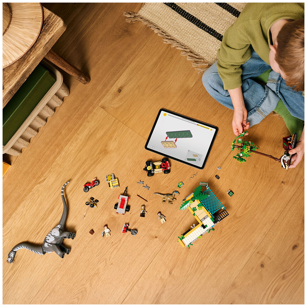 LEGO Jurassic World Raptor And Titanosaurus Tracking Mission 76973 Building Kit with 582 Pieces, Dinosaur Figures, and Interactive Play Options