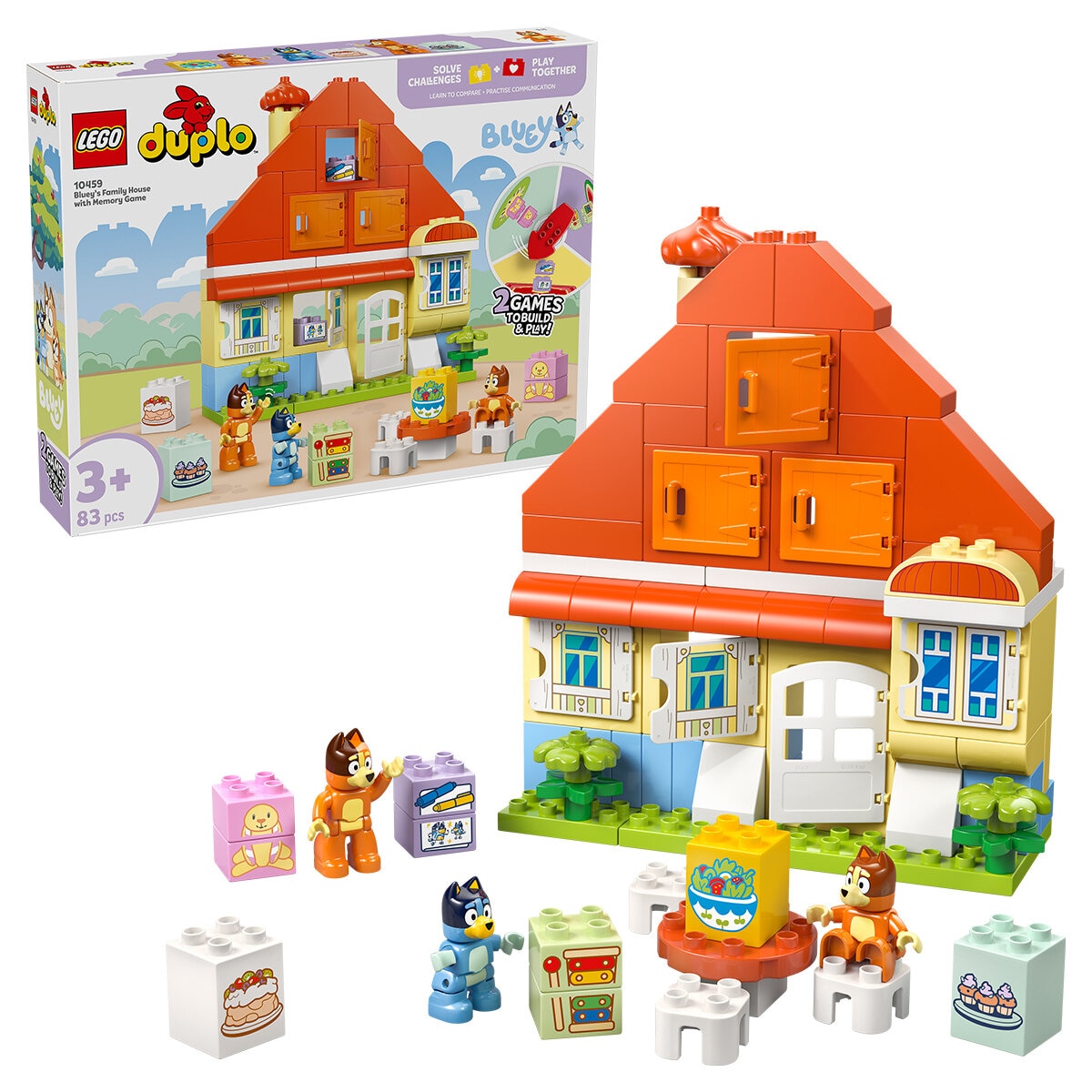 LEGO DUPLO Bluey: Bluey’s Family House with Memory Game 10459