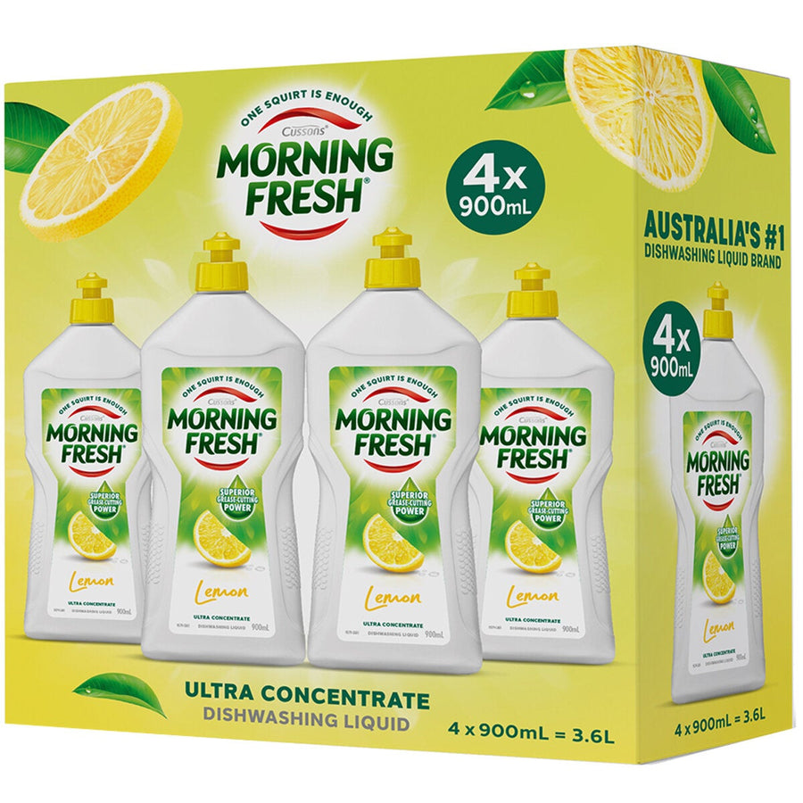 Morning Fresh Lemon Dishwashing Detergent 4 Pack 900ml Biodegradable