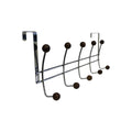 Adoored 10 Hook Satin Chrome Over the Door Hook Rack - Steel - Durable - SuperSaverAU - view 1