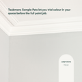 Taubmans White 250ml Sample Pot, Water Based Acrylic, Splatter Resistant Tintable