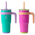 Reduce Cold1 Tumbler 700ml x 2 Pack Guava And Teal - Keeps Drinks Cold for 24 Hours, Fits Cupholders, Soft Sit Base - SuperSaverAU - view 1
