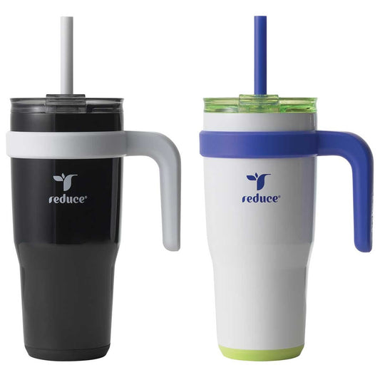 Reduce Cold1 Tumbler 700ml x 2 Pack Black - Keeps Drinks Cold for 24 Hours - Fits Cupholders - Soft Sit Base