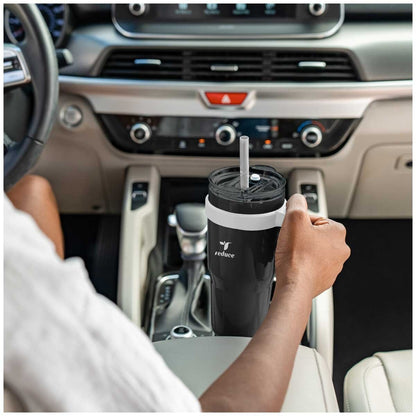 Reduce Cold1 Tumbler 700ml x 2 Pack Black - Keeps Drinks Cold for 24 Hours - Fits Cupholders - Soft Sit Base