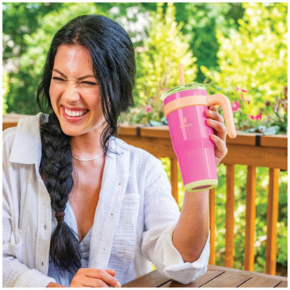 Reduce Cold1 Tumbler 700ml x 2 Pack Guava And Teal - Keeps Drinks Cold for 24 Hours, Fits Cupholders, Soft Sit Base