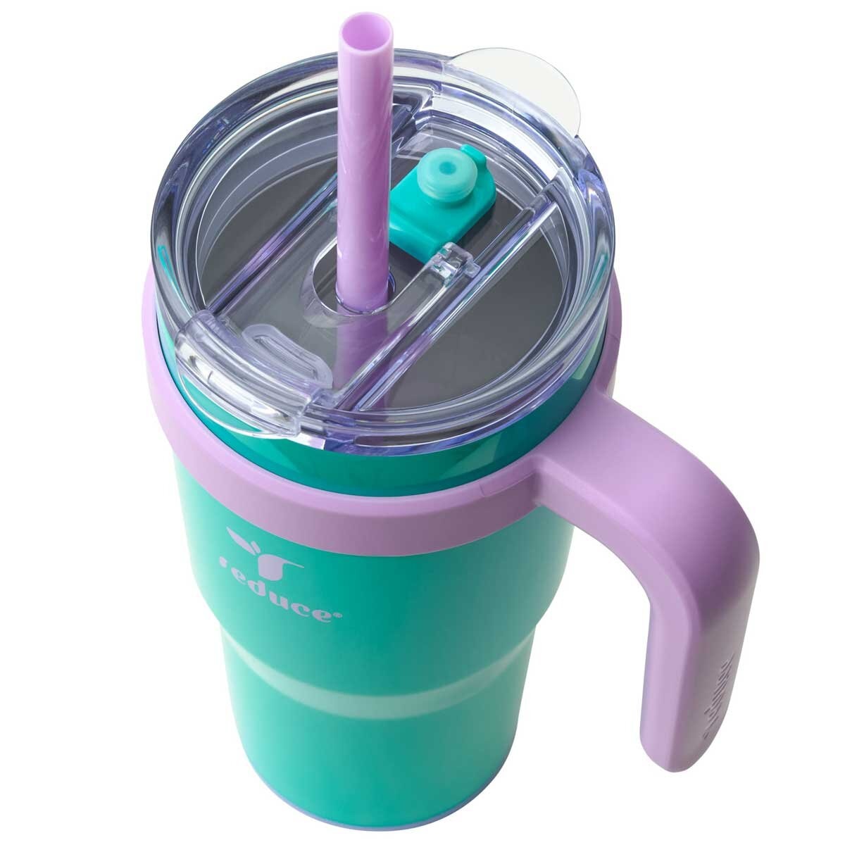 Reduce Cold1 Tumbler 700ml x 2 Pack Guava And Teal - Keeps Drinks Cold for 24 Hours, Fits Cupholders, Soft Sit Base