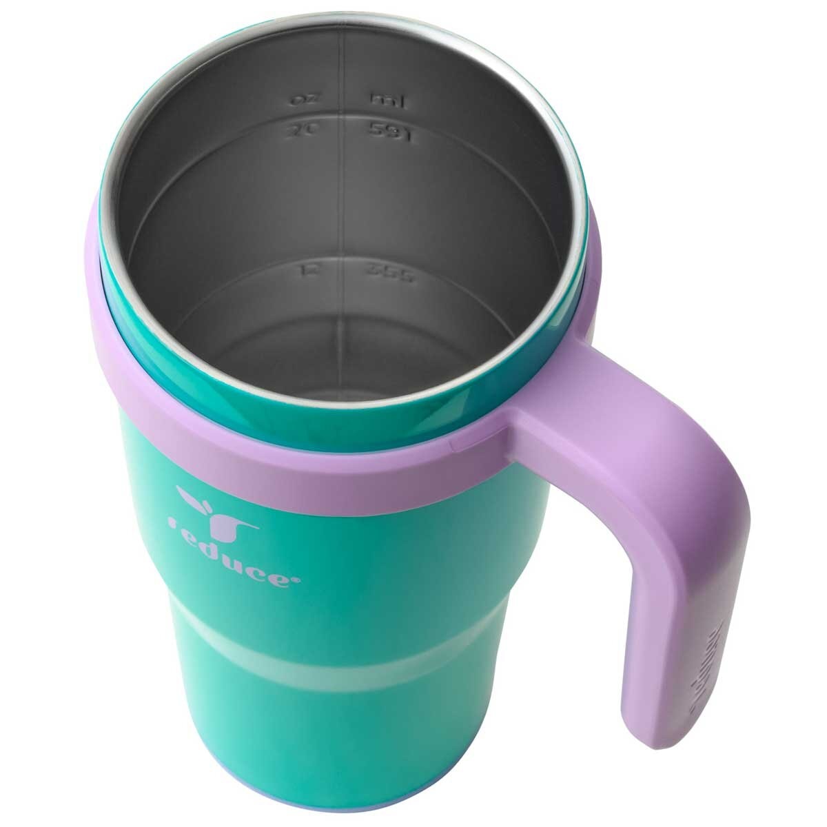 Reduce Cold1 Tumbler 700ml x 2 Pack Guava And Teal - Keeps Drinks Cold for 24 Hours, Fits Cupholders, Soft Sit Base