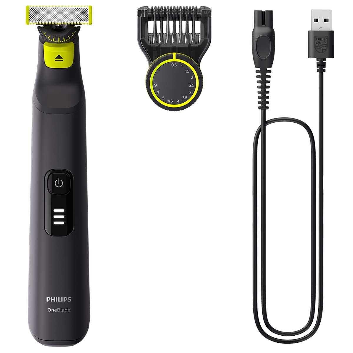 Philips OneBlade Face PRO 360 Bundle, 12 Lengths, Wet & Dry, Charcoal Grey - SuperSaverAU - view 1