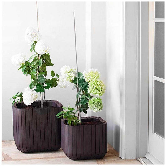 Keter Cube Planter Small And Medium 2 Piece Set - Weatherproof, UV Protected, Matte Finish, No Assembly Required