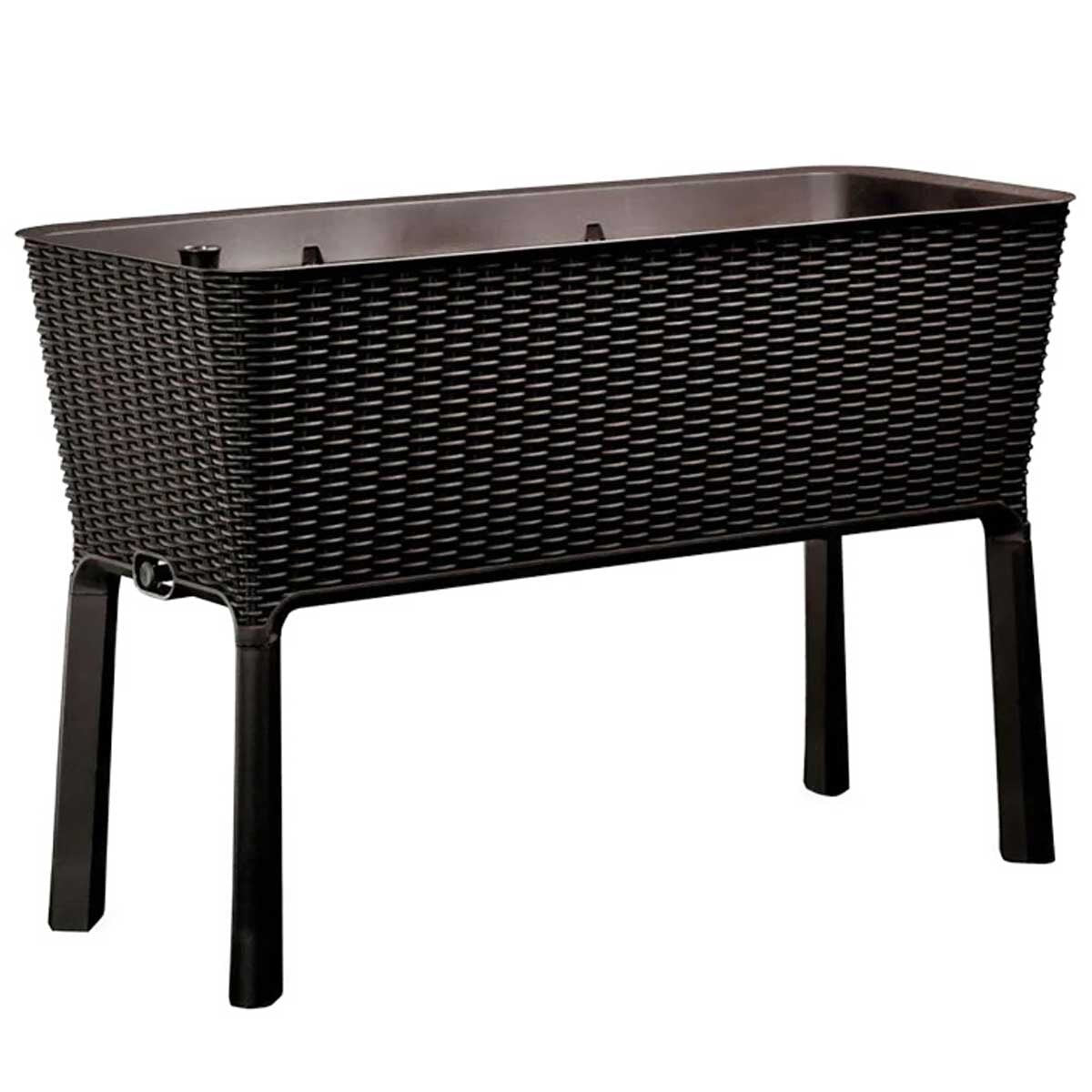 Keter Brown Raised Planter Bed Easy Grow Compact Water Reservoir Garden — image 3
