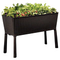 Keter Brown Raised Planter Bed Easy Grow Compact Water Reservoir Garden