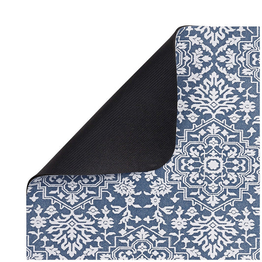 Creative Home Ideas Multi-Purpose Kitchen Mat Large And Small Pack 4 Piece Blue