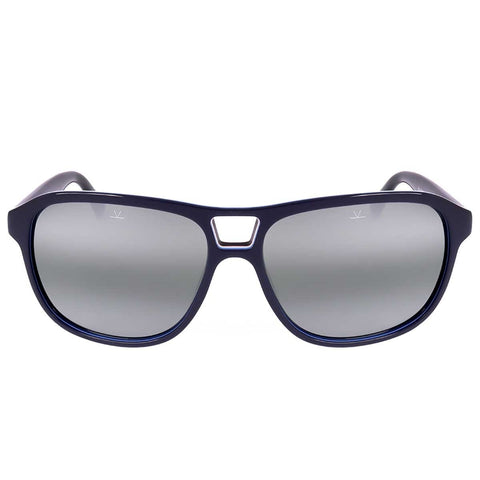Vuarnet Men's Polarised Square Sunglasses 58 mm Grey Lens Blue Frame - SuperSaverAU - view 2