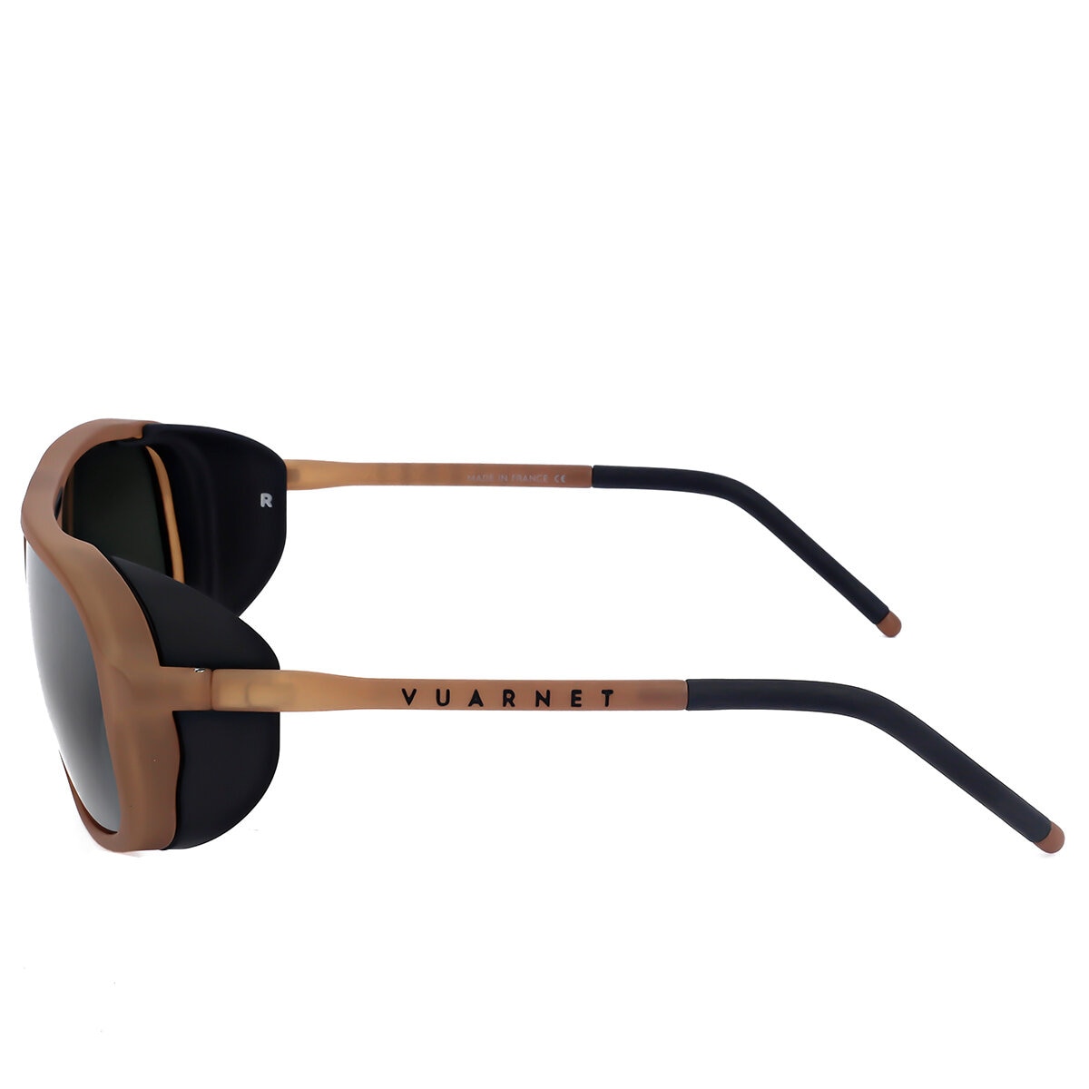 Vuarnet Ice Large Men's Sunglasses with Removable Side Shields, Grey Lens, Amber Frame - SuperSaverAU - view 3