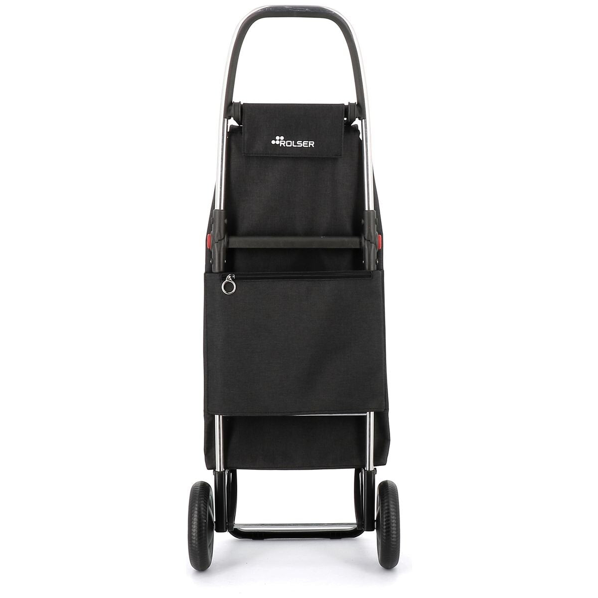 Rolser I-Max Tweed 2-Wheel Folding Trolley - Tweed Styling, Zippered Rear Pocket, Black - R-IMX384-1023