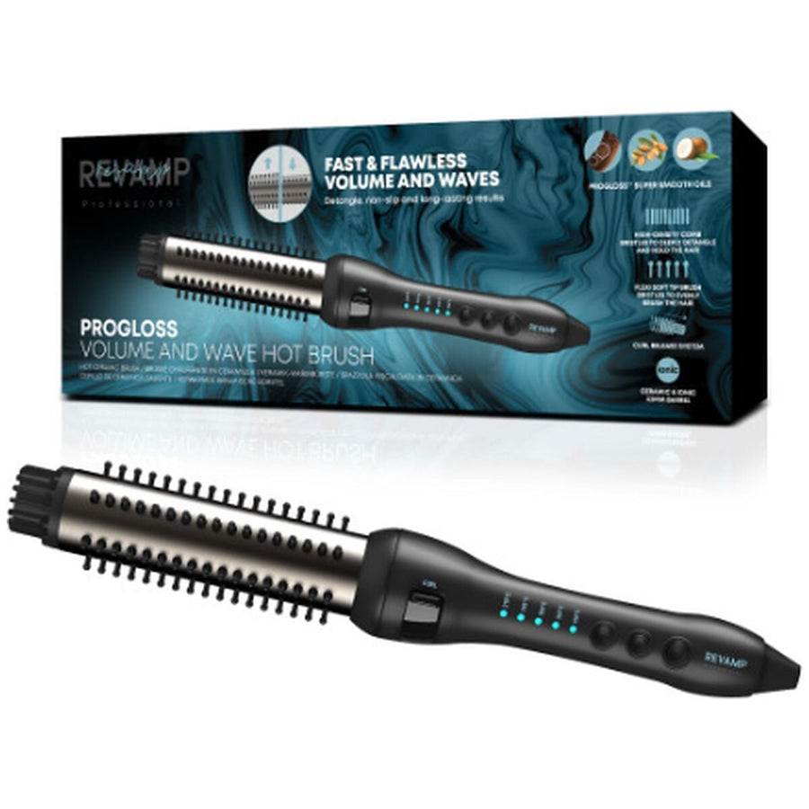 HoMedics Progloss Volume and Wave hot styling brush - black, 32mm ceramic barrel, 150-210°C - BR-1350-AU