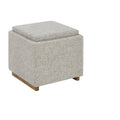 Thomasville Reversible Top Storage Footstool Cube Ottoman Fabric Upholstered — image 4