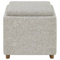 Thomasville Reversible Top Storage Footstool Cube Ottoman Fabric Upholstered — image 3