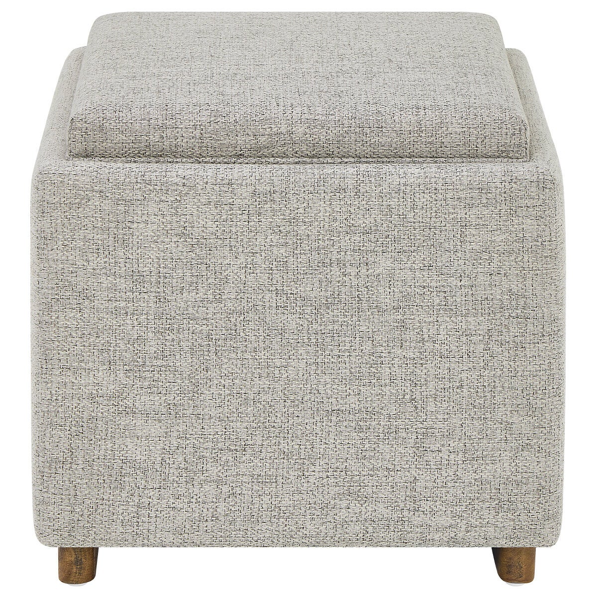 Thomasville Reversible Top Storage Footstool Cube Ottoman Fabric Upholstered — image 3