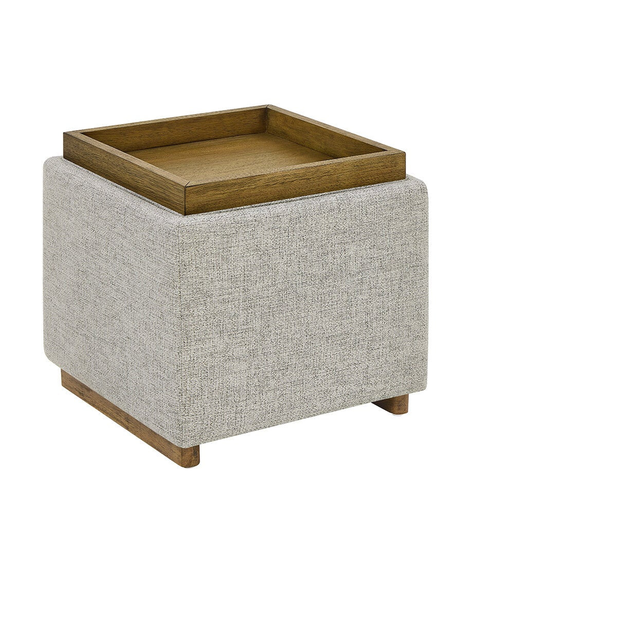 Thomasville Reversible Top Storage Footstool Cube Ottoman Fabric Upholstered — image 5