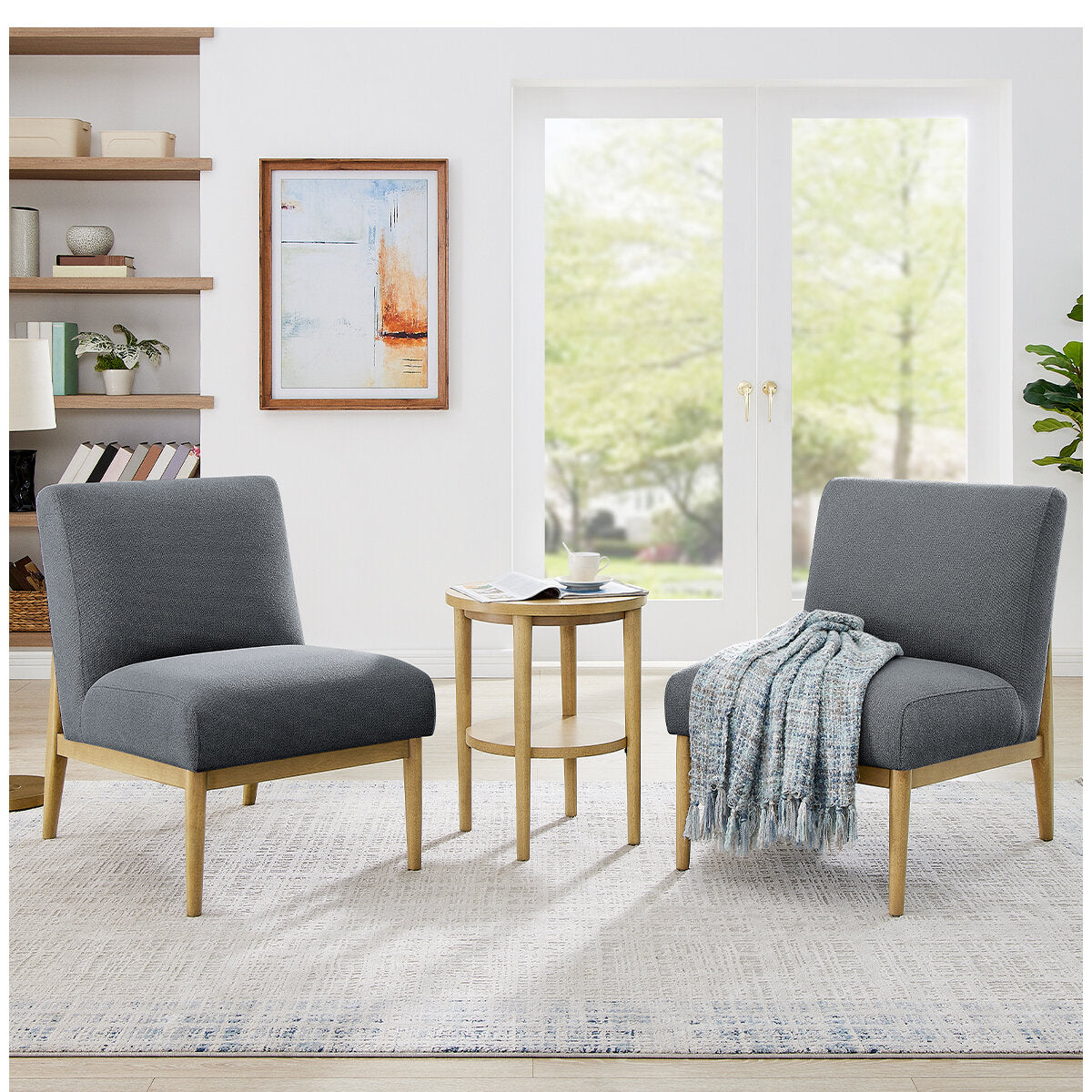 Thomasville Fabric Chair And Accent 3 Piece Table Set