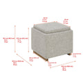 Thomasville Reversible Top Storage Footstool Cube Ottoman Fabric Upholstered — image 2