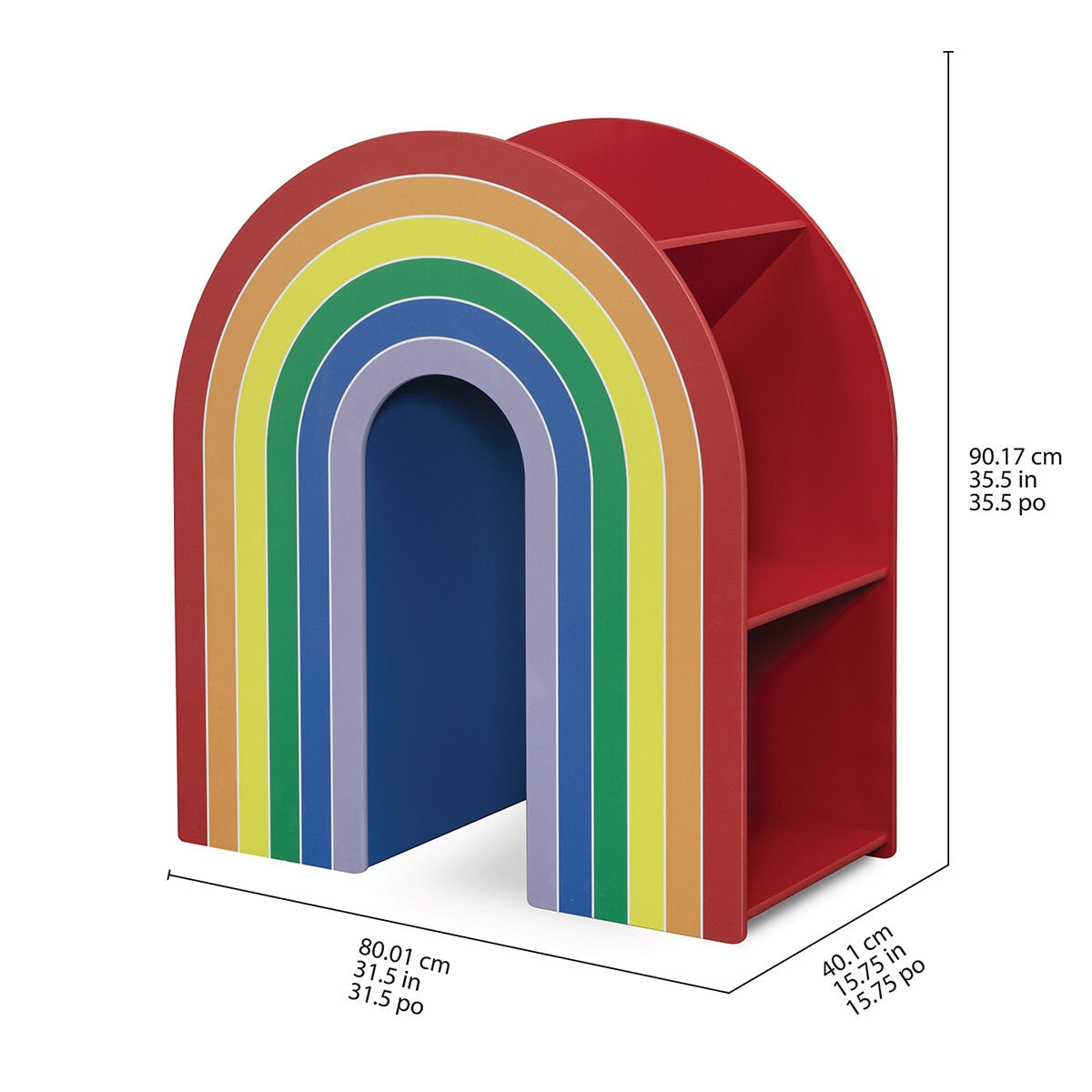 Delta Children Rainbow Bookcase - Sturdy Wood Construction, 4 Tiers, Colorful Finish - SuperSaverAU - view 2