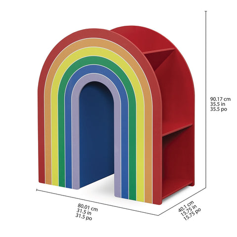 Delta Children Rainbow Bookcase - Sturdy Wood Construction, 4 Tiers, Colorful Finish - SuperSaverAU - view 2