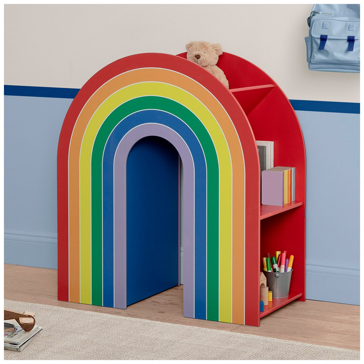 Delta Children Rainbow Bookcase - Sturdy Wood Construction, 4 Tiers, Colorful Finish - SuperSaverAU - view 8