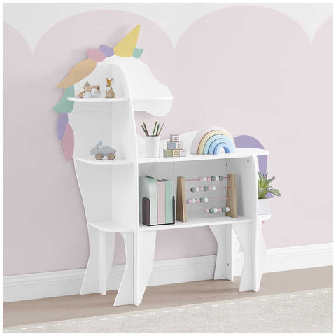 Delta Children Unicorn Bookcase | GREENGUARD Gold Certified, Sustainable TSCA Compliant Engineered Wood, Lead-Safe, Easy-to-Clean Finish - SuperSaverAU - view 1