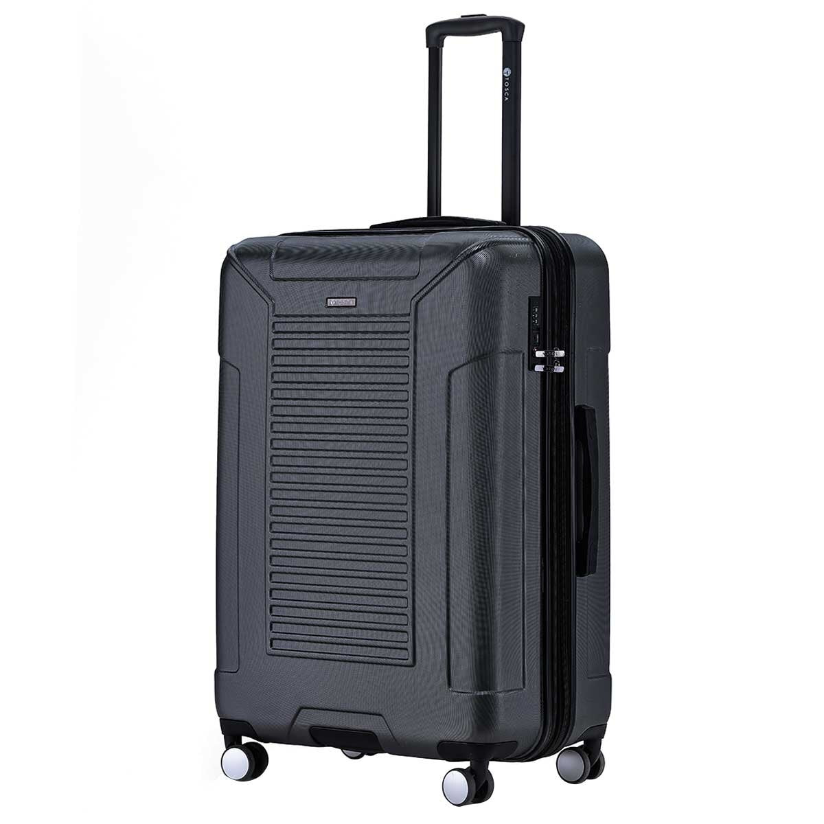 Tosca Matrix Range 3 Piece Luggage Set Black | Polycarbonate Shell, Expander Function, TSA Lock, 10-Year Warranty - SuperSaverAU - view 4