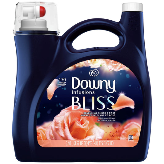 Downy Infusions Bliss Fabric Conditioner 3.4L, Amber & Rose, Model 80350685, Long-Lasting Freshness