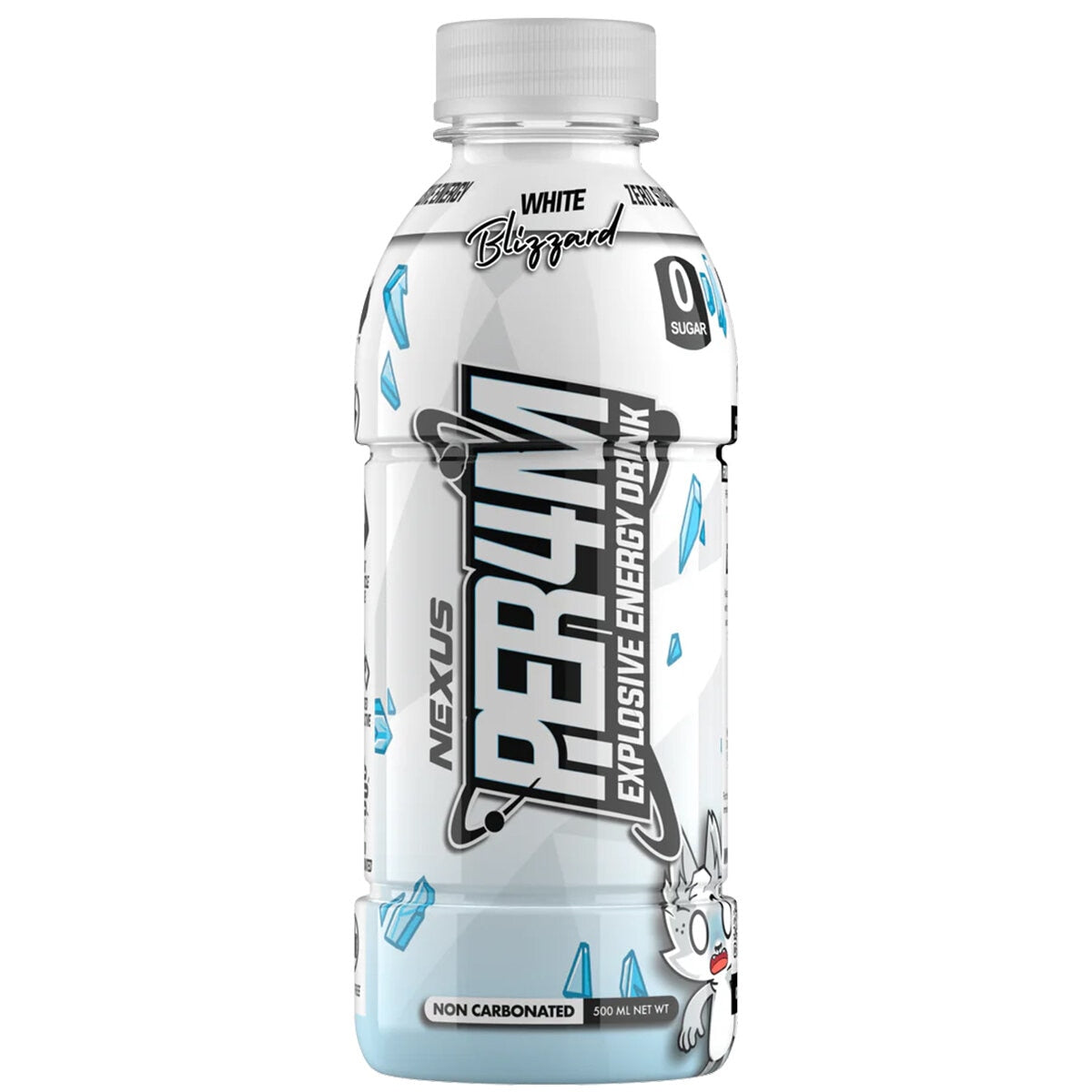 Nexus Sports Nutrition Per4m Pre-Workout Drink 500ml White Blizzard, Zero Sugar, Senactiv, Taurine, Energy, Ready to Drink