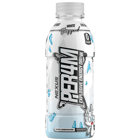 Nexus Sports Nutrition Per4m Pre-Workout Drink 500ml White Blizzard, Zero Sugar, Senactiv, Taurine, Energy, Ready to Drink - SuperSaverAU - view 2