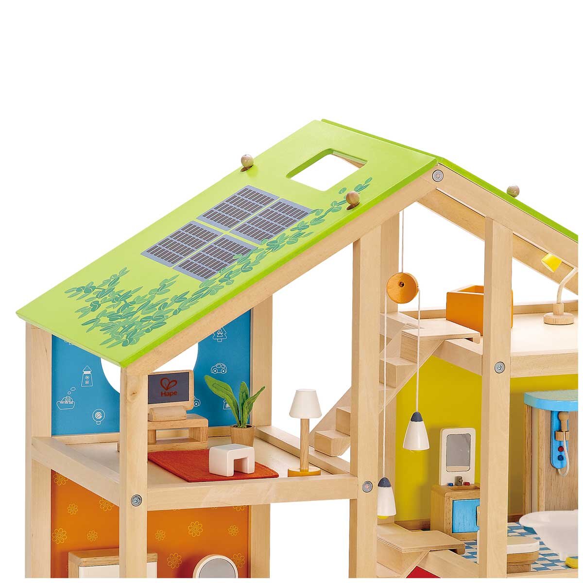 Hape All Season House - Wooden Dollhouse with Furniture & Accessories - SuperSaverAU - view 4