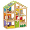 Hape All Season House - Wooden Dollhouse with Furniture & Accessories - SuperSaverAU - view 2