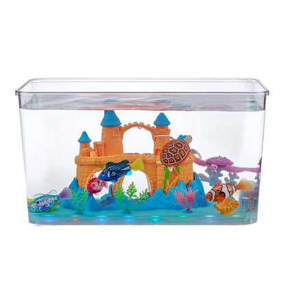 ZURU Robo Alive Light Up Aquarium Set | 3.1 Gallons | Robotic Fish & Turtles | LED Technology | 17-Piece Playset