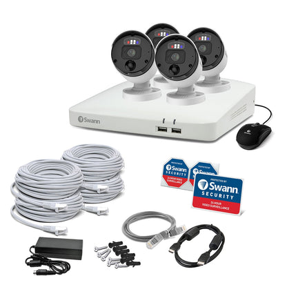 Swann 4K NVR Pro Series SWNVK-88990W4-AU | 4 Facial Recognition Cameras, 2TB HDD, Colour Night Vision, 2 Way Audio