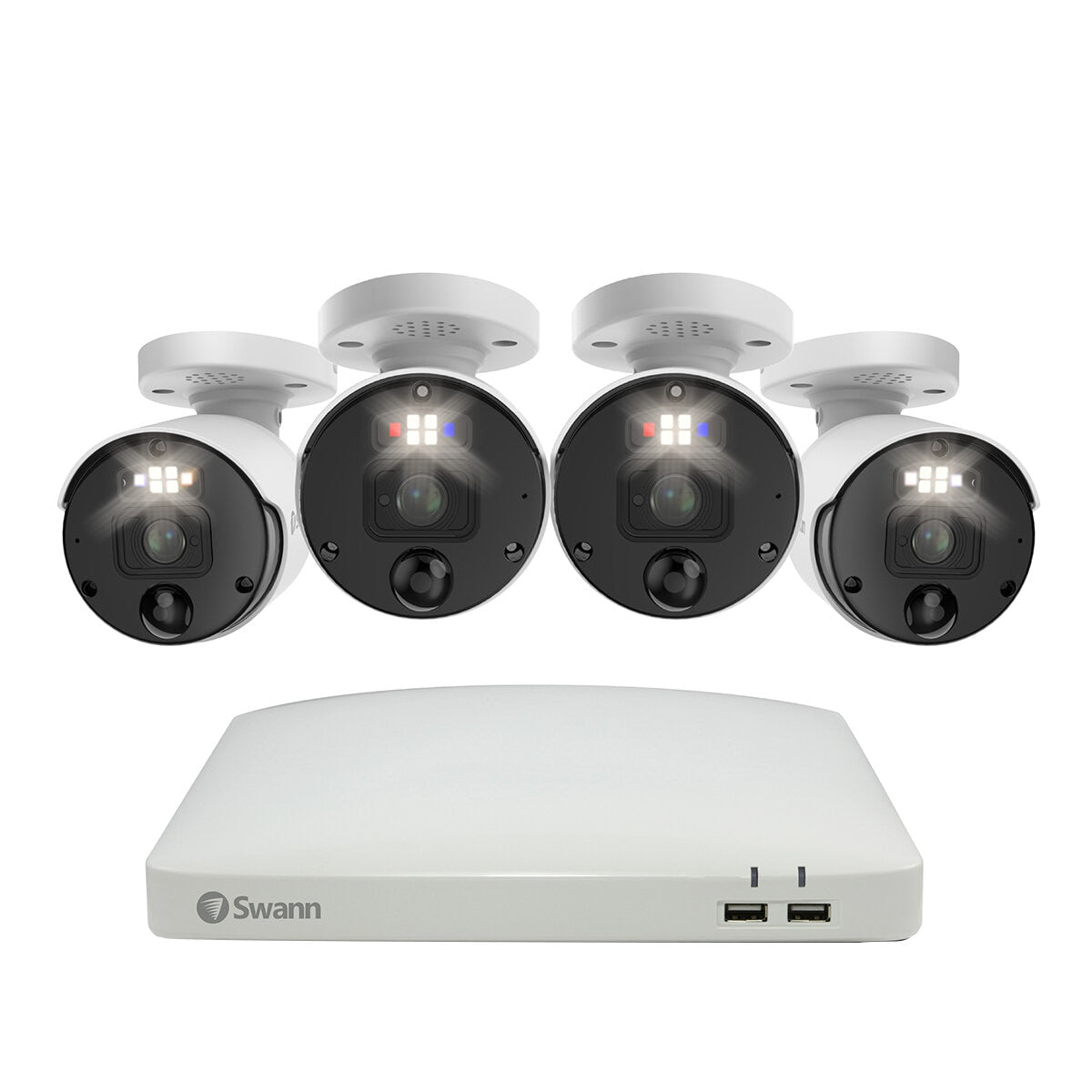 Swann 4K NVR Pro Series SWNVK-88990W4-AU | 4 Facial Recognition Cameras, 2TB HDD, Colour Night Vision, 2 Way Audio